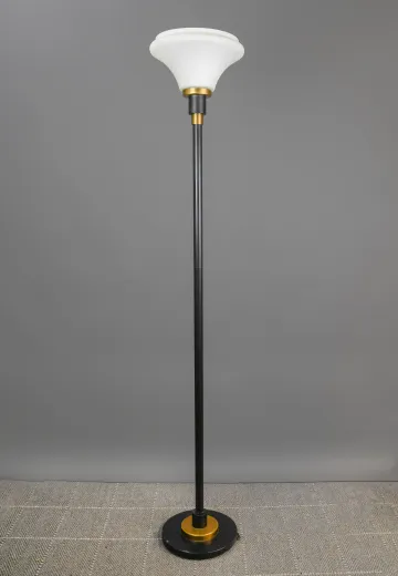 Black & Brass Modern Torchiere