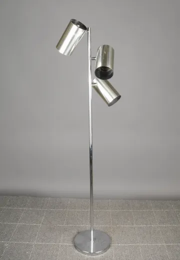 Polished Chrome Three Light Directional Floor Lamp