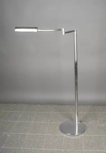 Polished Chrome Swing Arm Reading Floor Lamp
