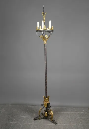 Five Light Iron Standing Candelabra