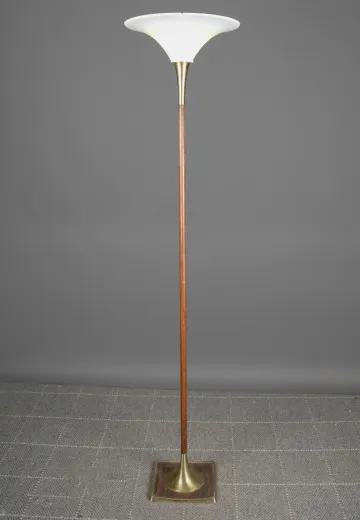 Wooden Mid Century Torchiere