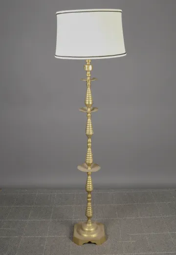 Footed Brass Floor Lamp
