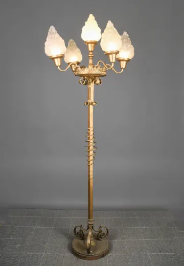 Five Flame Globe Standing Floor Lamp