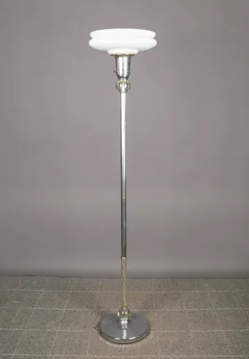 Nickel Torchiere w/Crystal Accents
