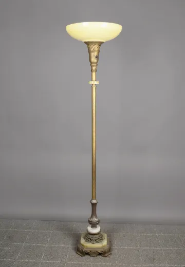 Brass & Marble Footed Torchiere