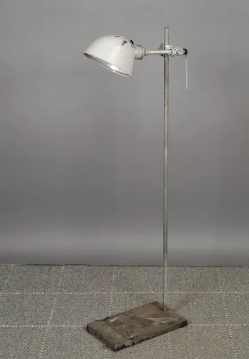 Small Nickel Industrial Task Floor Lamp