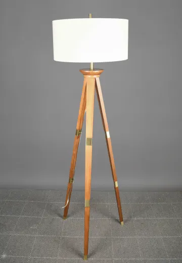 Wooden Tripod Floor Lamp