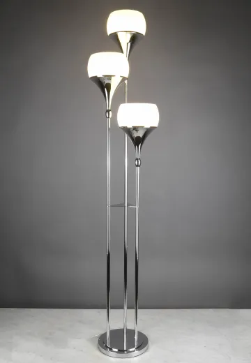 Chrome Three Light Modern Torchiere