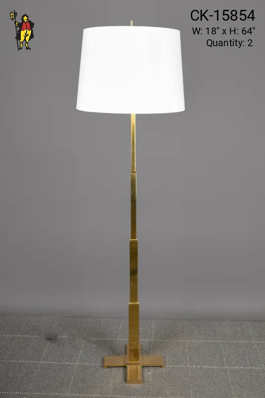 Polished Brass Modern "Step" Floor Lamp