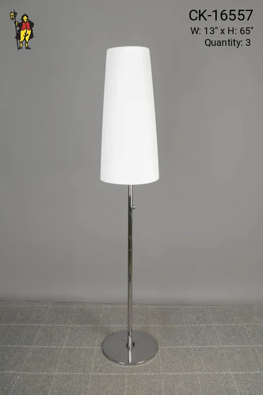 Polished Nickel Modern Fabric Shaded Floor Lamp