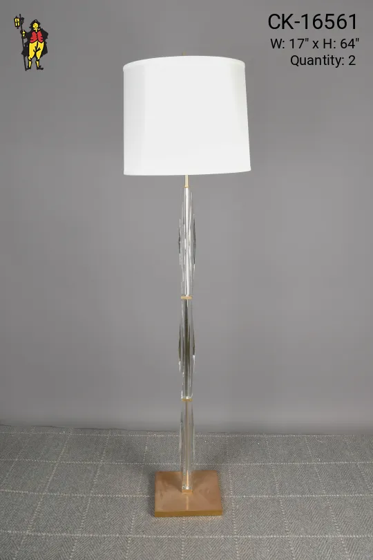 Brass & Glass Abstract Floor Lamp
