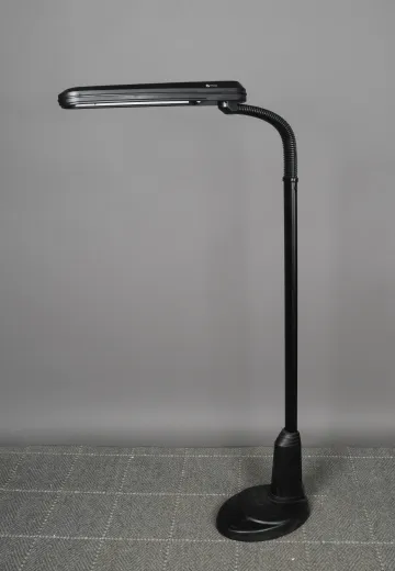 Black Modern Gooseneck Reading Floor Lamp