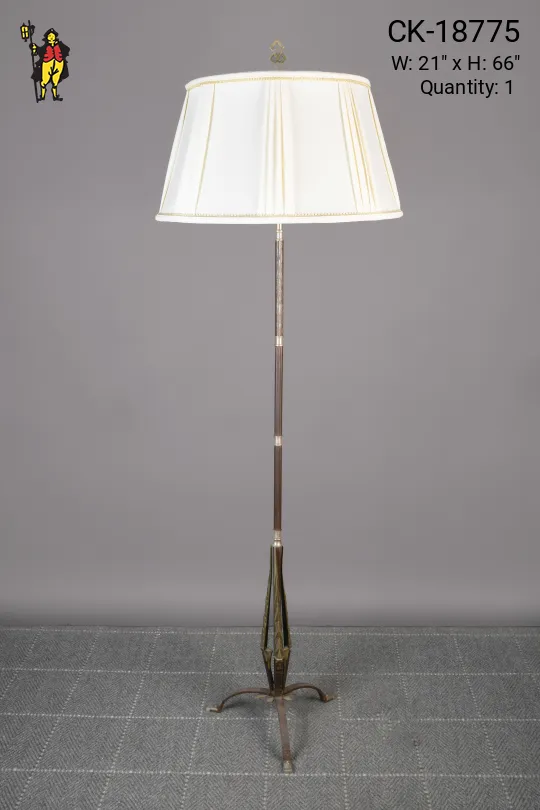 Bronze Art Deco Footed Floor Lamp