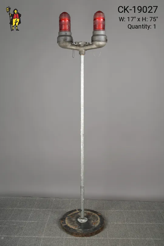 Metal Two Red Signal Light Floor Lamp