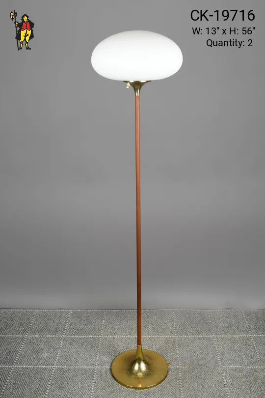 Wooden & Brass Laurel Floor Lamp