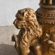 Black & Gold Painted Wooden Carved Torchiere (Also Available w/Glass Globe Shade - See Picture) #4