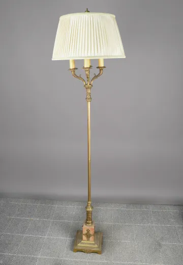 Ornate Brass Four Candle Floor Lamp