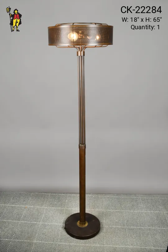 Bronze Pierced Metal Shaded Floor Lamp