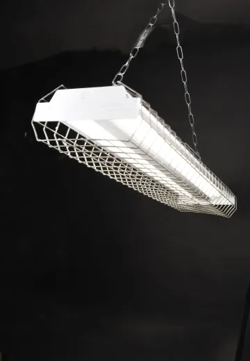 4' Two Bulb Wrap Around Cage Fluorescent (Available as Hanging or Flush Mount)