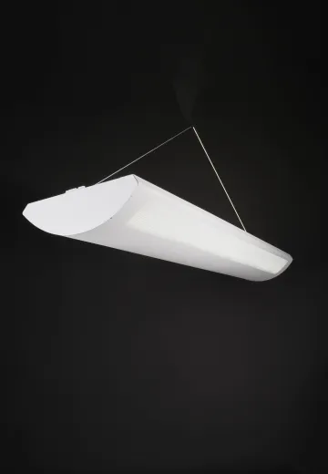 *LED* 4' Modern Pierced Metal White Linear Hanging Fixture