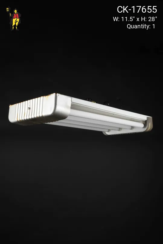 28" Four Exposed Bulb Mid Century Fluorescent