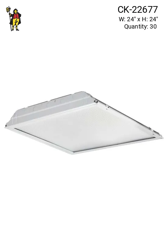 2' x 2' Drop in Troffer Fluorescent w/Prismatic Lens (Gutted - No Sockets)