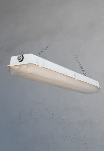 4' Square Lens Vapor Proof Fluorescent Fixture (Available as Hanging or Flushmount)