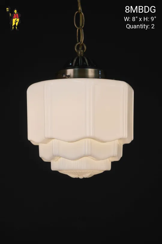8" Deco Molded Bottom Hanging Globe