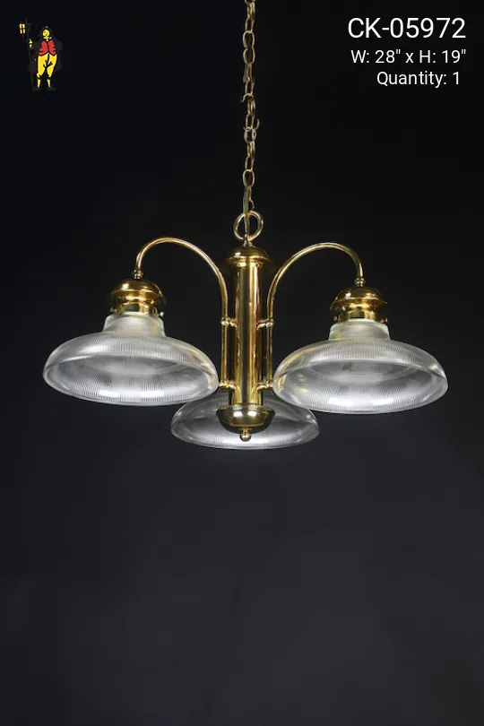 Kitchen Pendent w/Prismatic Glass Shades