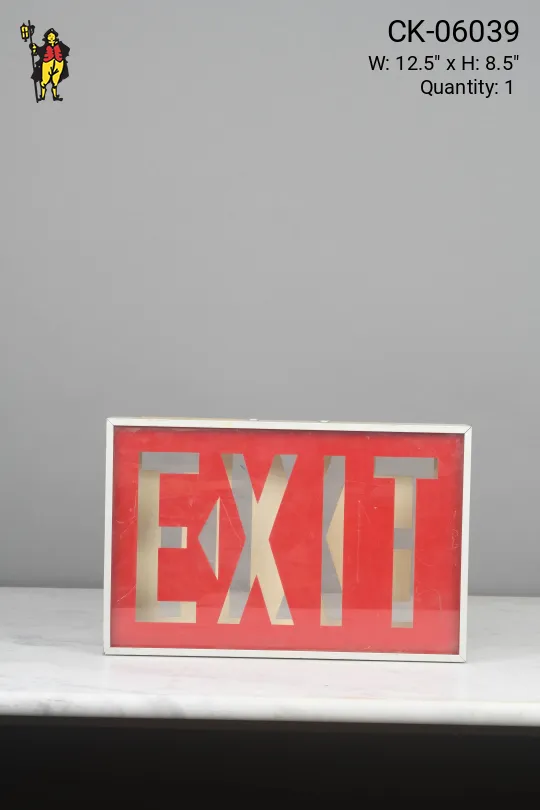 Red "Exit" Sign w/Transparent Text