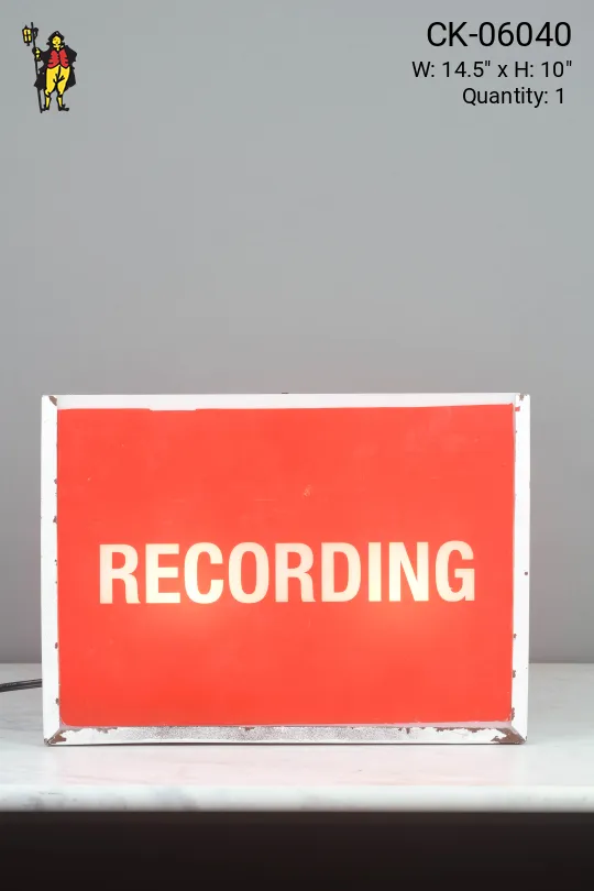 Red "Recording" Sign