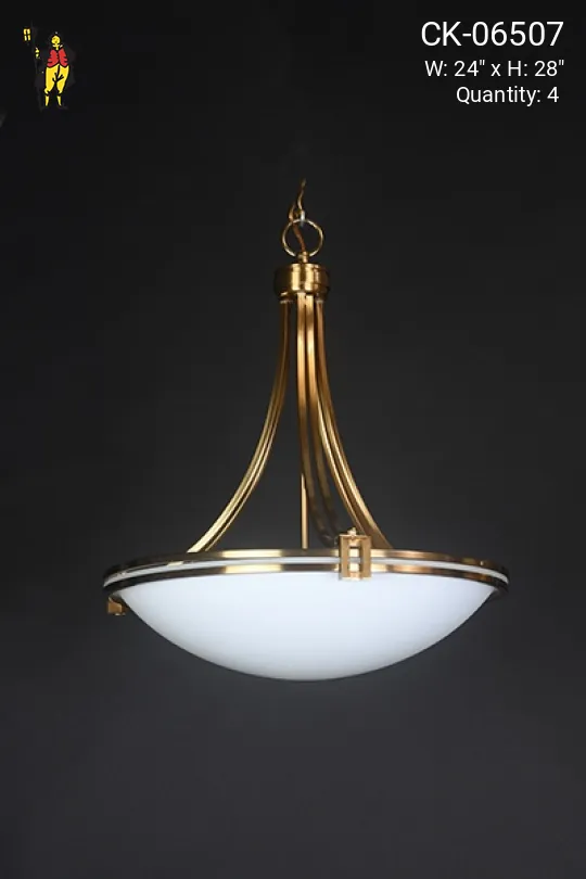 Milk Glass 24" Bowl Chandelier