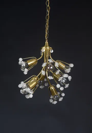 Modern Brass Floral Hanging Fixture