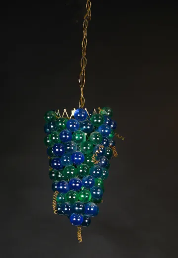 Blue & Green Glass Grap Cluster Pendant