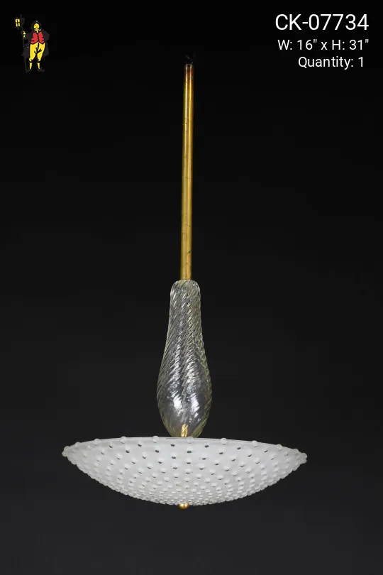 Mid Century Hanging Glass Bowl Chandelier