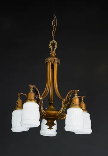Art Deco Five Light Hanging Fixture