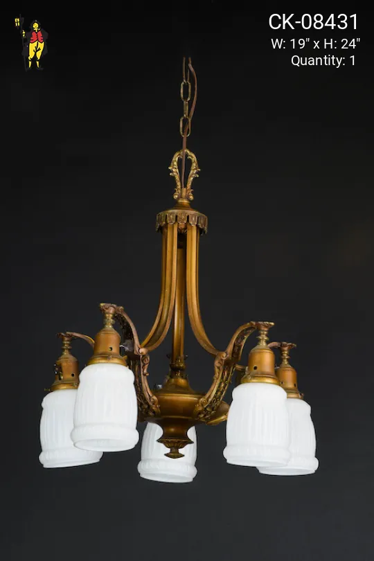 Art Deco Five Light Hanging Fixture