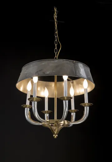 Six Light Metal Shaded CHandelier