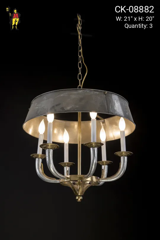 Six Light Metal Shaded CHandelier