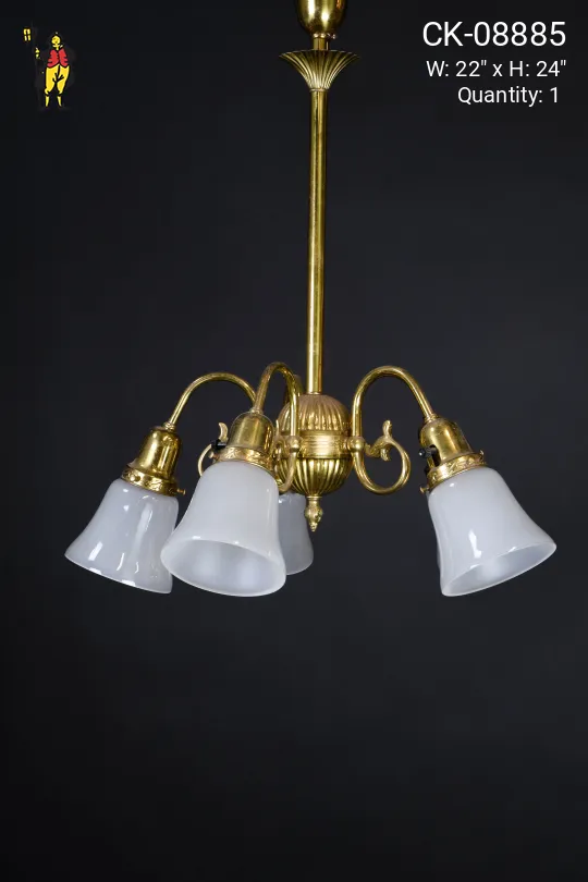 Five Light Polished Brass Pendant