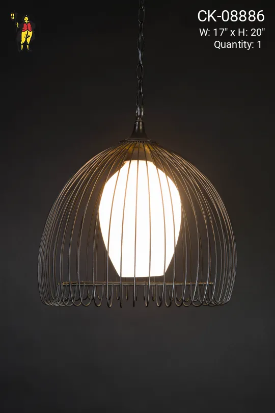 Black Wire Cage Hanging Pendant