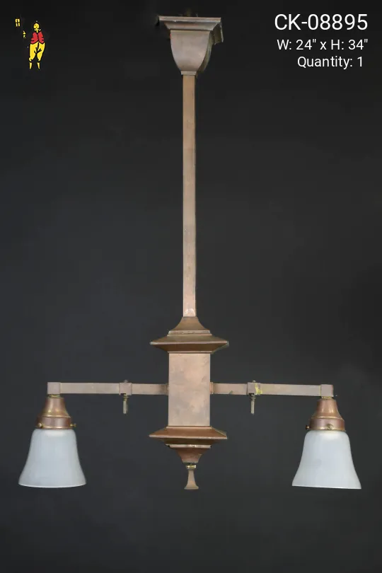 Two Light Straight Arm Hanging Fixture