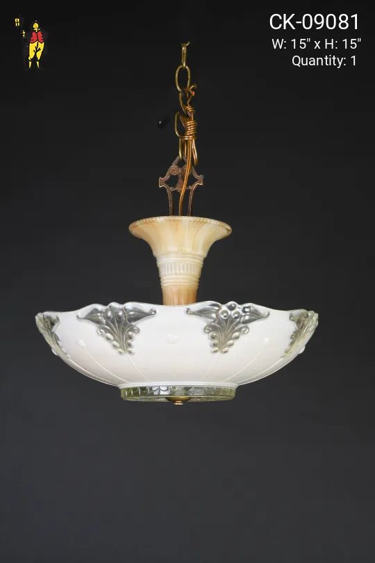 Hanging Mid Century Glass Bowl Fixture