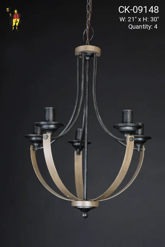 Wooden & Iron Modern Chandelier