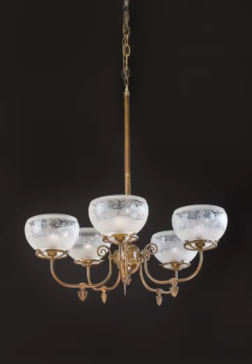 Brass Electrified Gas Style Chandelier