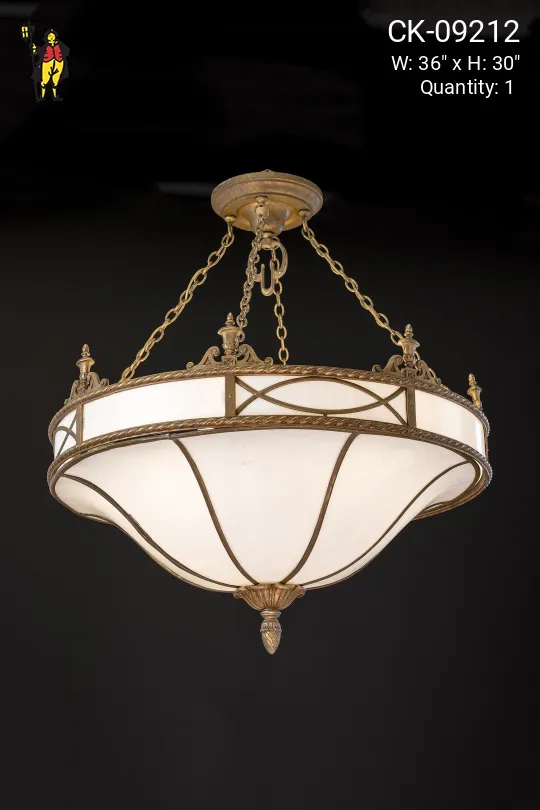 Large Curved Panel Inverted Bowl Chandelier