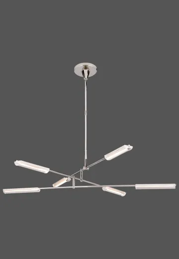 LED Polished Nickel Chandelier