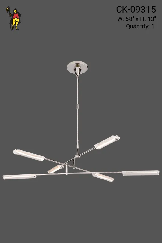 LED Polished Nickel Chandelier
