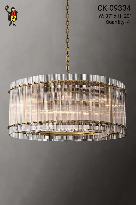 Crystal & Brass Ring Chandelier