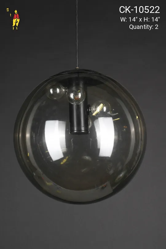 Smoked Glass Globe Hanging Pendant